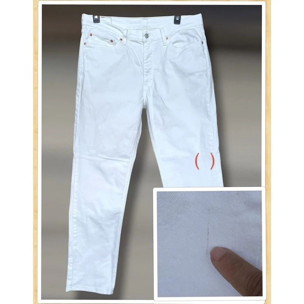 Levi's 541 Athletic Tapered Jeans Men’s W36 L34 White Stretch Denim 5-Pockets